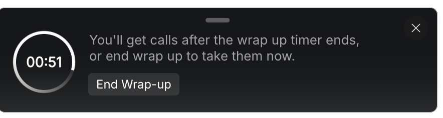 Wrap-up panel, previous design