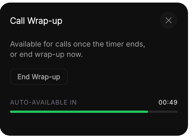 Wrap-up panel, new design