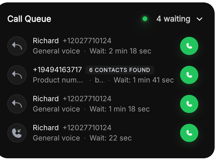 Call queue, new design