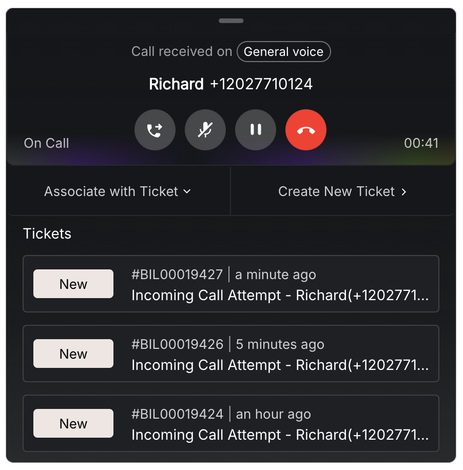 Ticket association, previous design